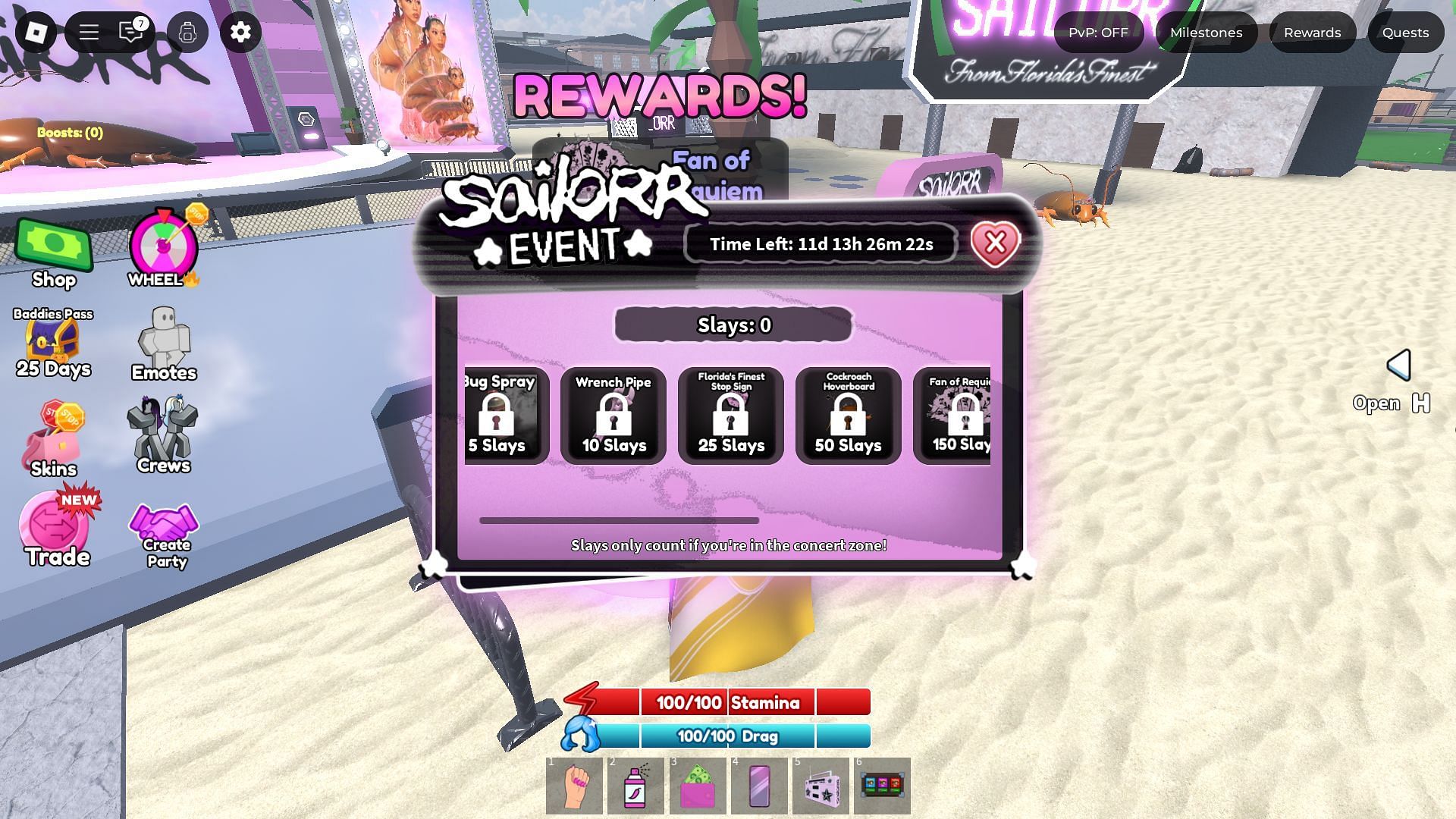 The Challenges screen (Image via Roblox)